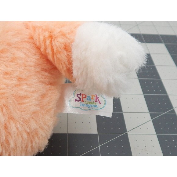 Spark Create Imagine Peach Fox 9 In Plush Baby Toy Lovey Rattle Crinkle Sewn Eye - Picture 7 of 9